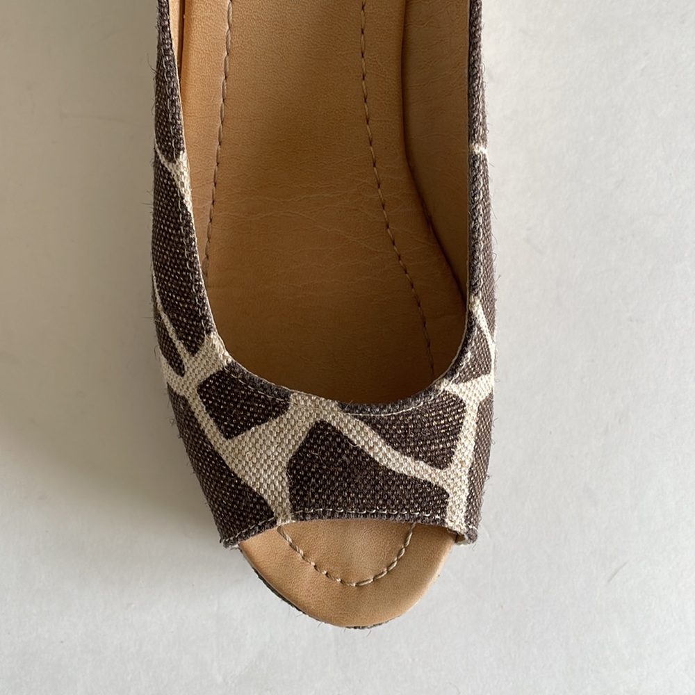 CL by Laundry Animal Print Open Toe Wedges